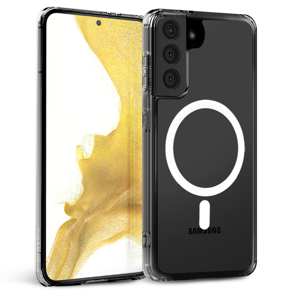 맥앤블랙 2배자력 맥세이프 케이스 핸드폰 범퍼 자석 투명, 갤럭시S22 플러스