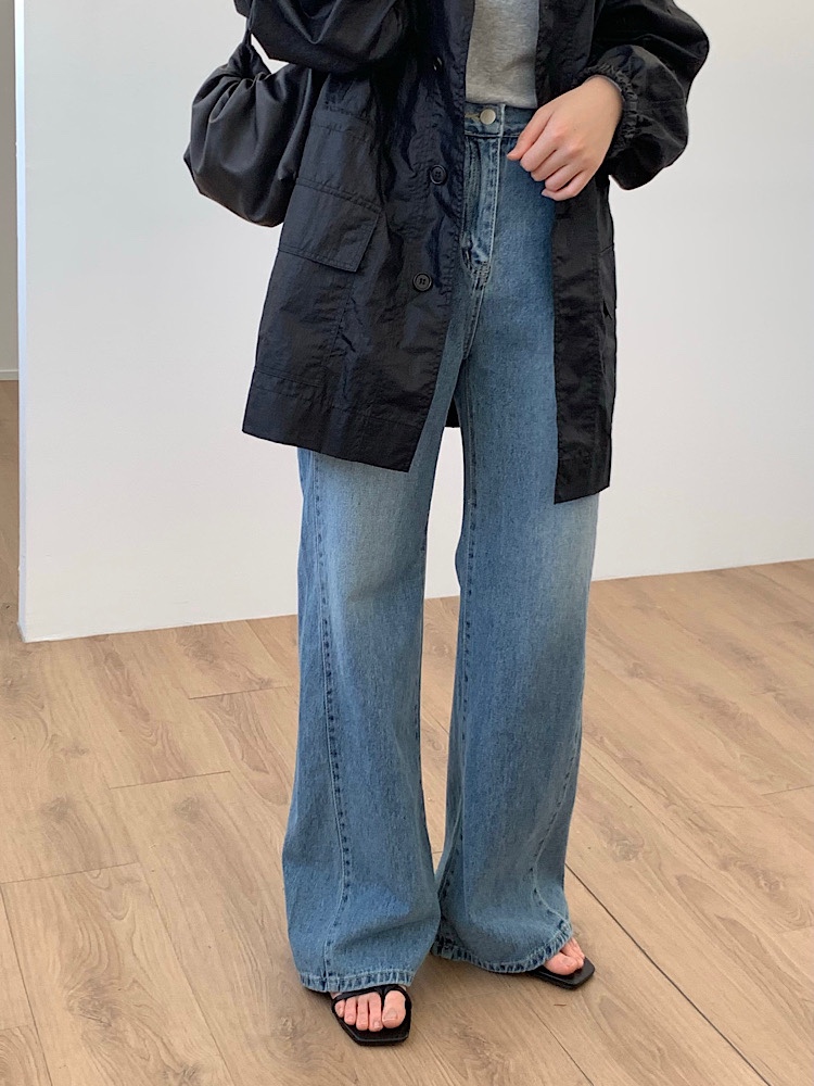 가을 중청 일자핏 부츠컷 청바지