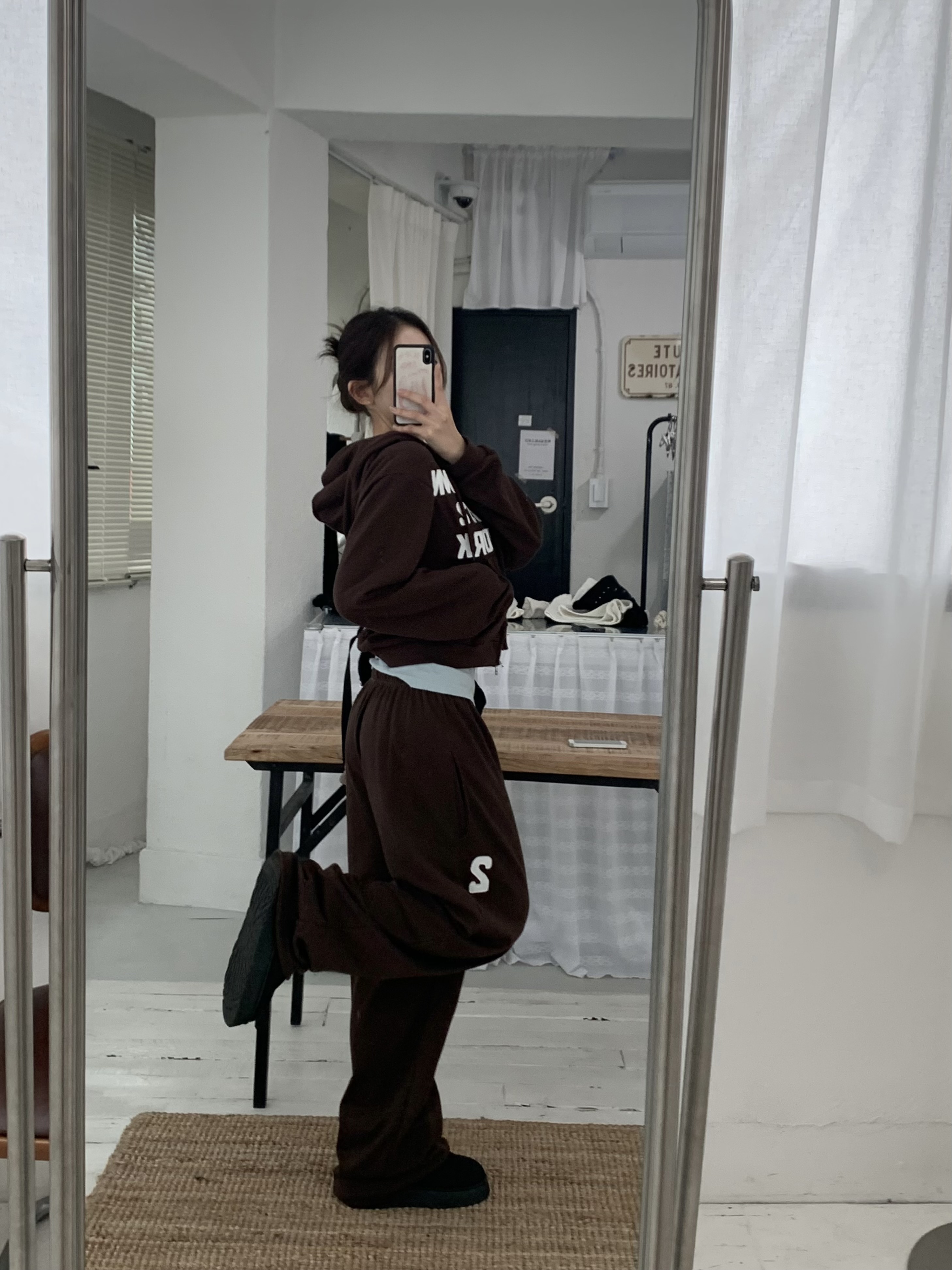 [pants/골반볼륨핏] 패치 롱 와이드 트레이닝팬츠 트레이닝셋업 세트 (3col) 상세 이미지 13