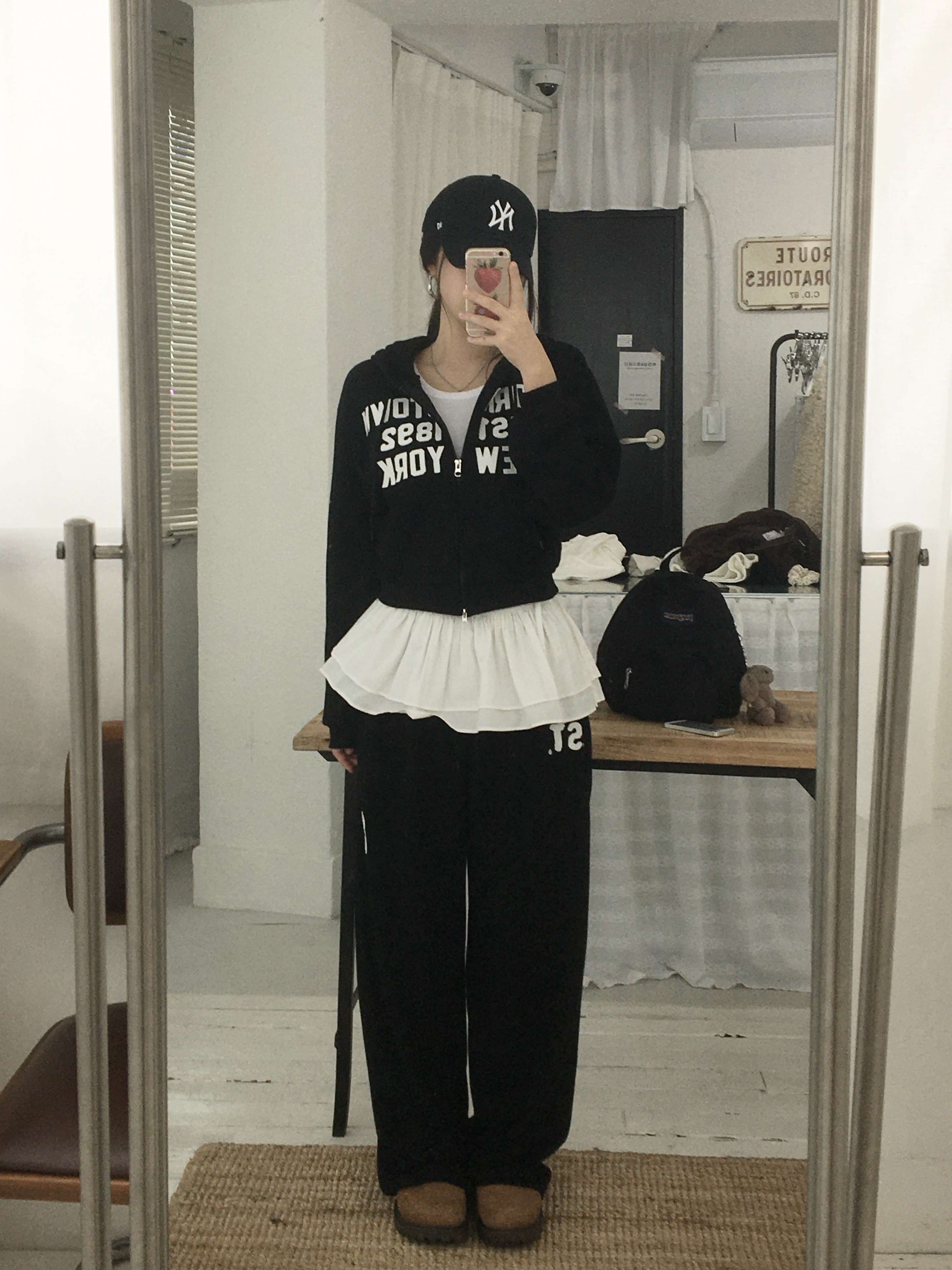[pants/골반볼륨핏] 패치 롱 와이드 트레이닝팬츠 트레이닝셋업 세트 (3col) 상세 이미지 26