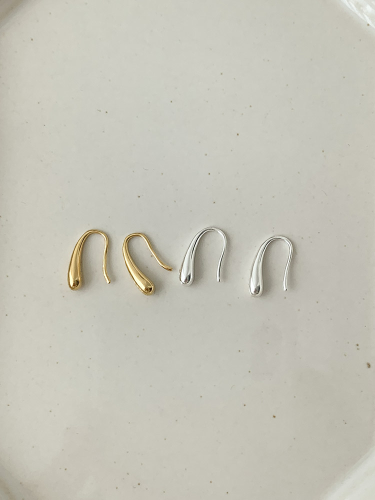 [무배] 14k 물방울 고리형 이어링 - 여성 드롭 후크형 고리귀걸이 데일리 링귀걸이