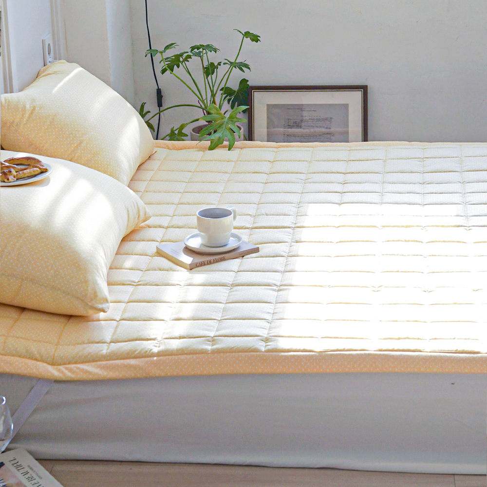 듀드랍 도트 사계절 먼지없는 고정밴딩 침대패드 핑크, DK(더블킹)