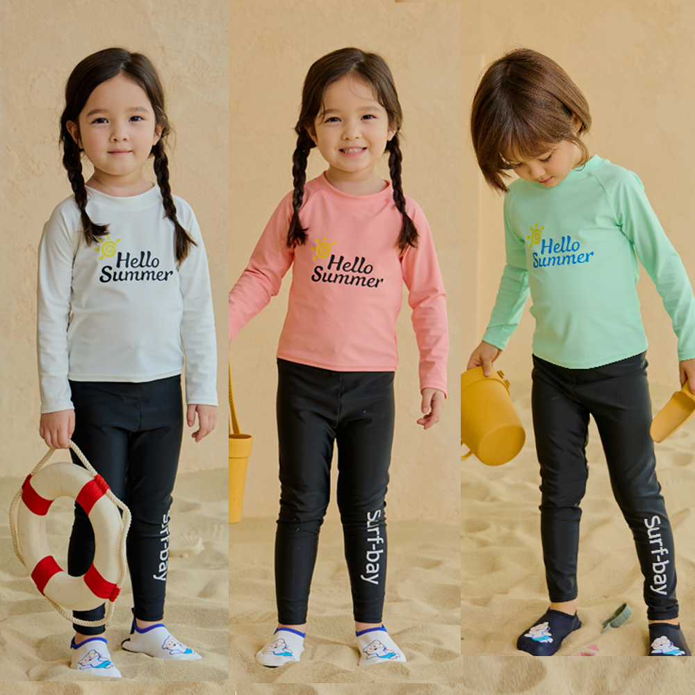 초등 여아 래쉬가드 유아수영복 어린이 아기 수영복 세트 SF-201 스윔팬츠 긴바지