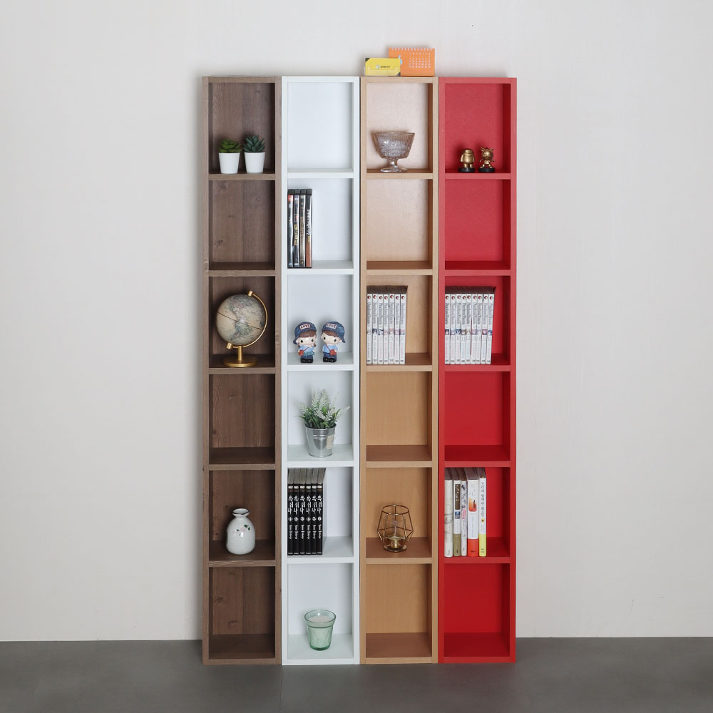 타워형 틈새 DVD수납장 200x150x1500mm, 6단, 레드 - 상세 이미지 5