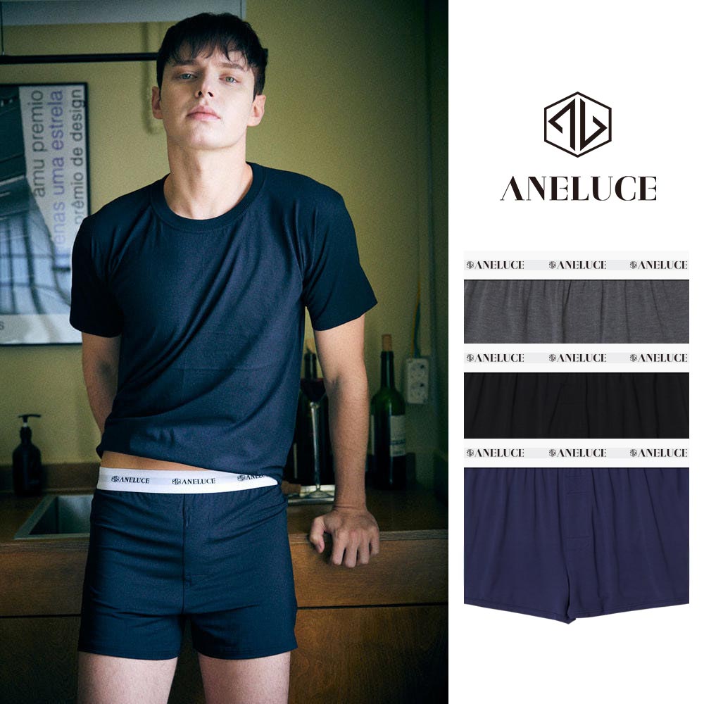 아넬루체 빅사이즈 모달 사각 남자 팬티 남자트렁크팬티 3매 세트