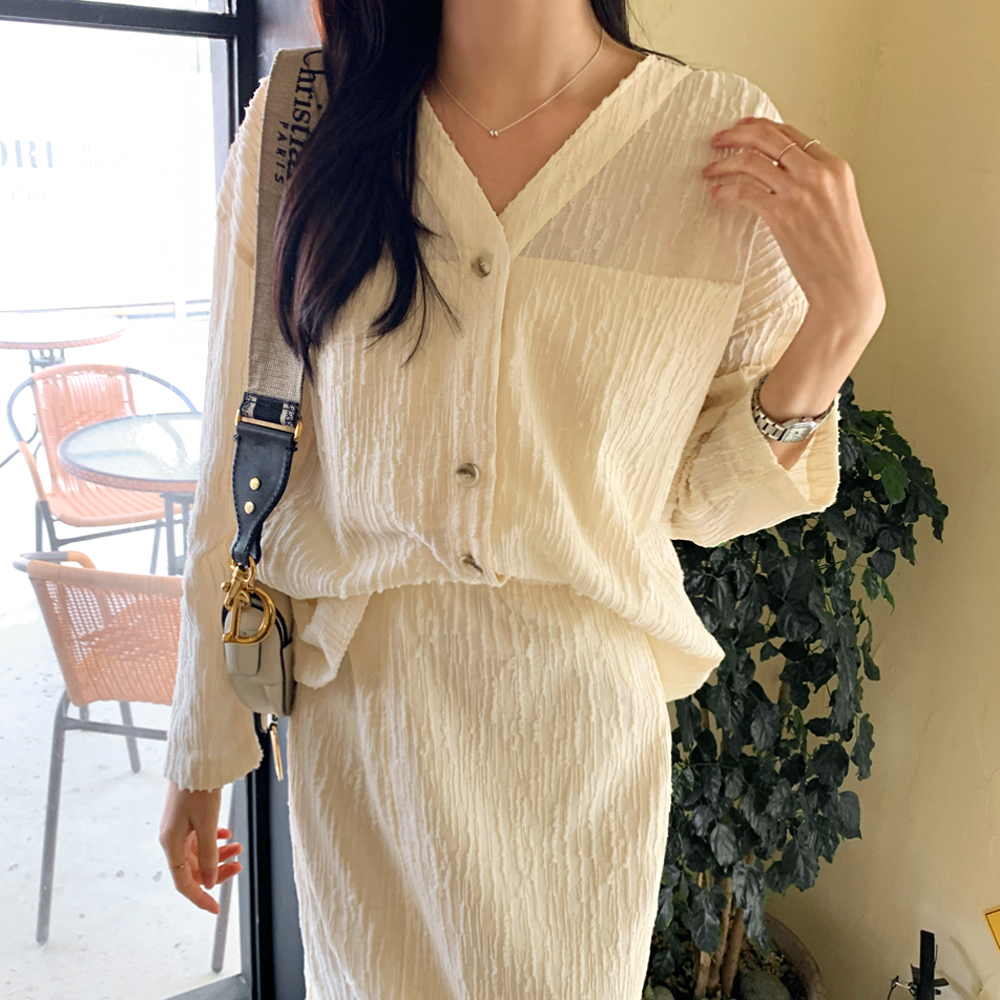 소하나 주름 루즈핏 셔츠 - 상세 이미지 4