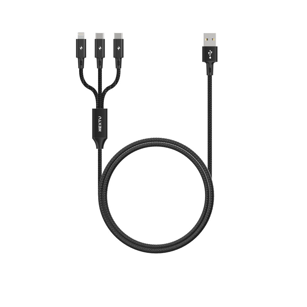 넥스트유 케모디 3in1 멀티 포트 1.2m 고속 충전 케이블