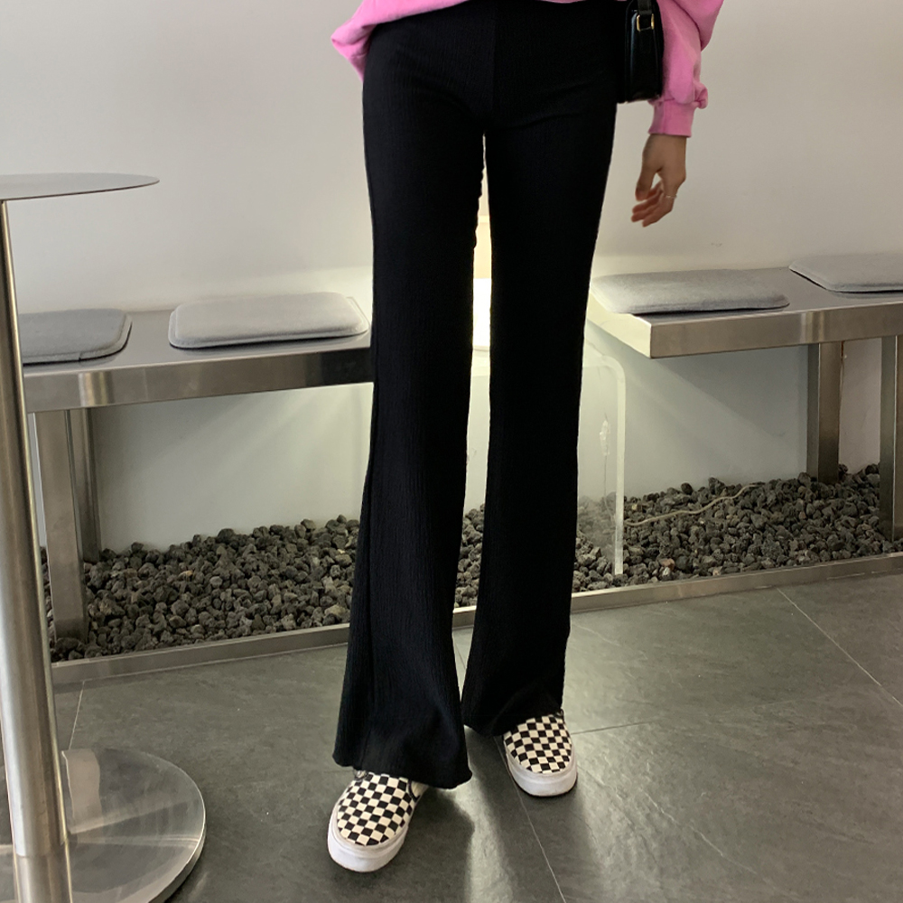 네레츠 주름 세미 부츠컷 밴딩 팬츠 - 상세 이미지 2