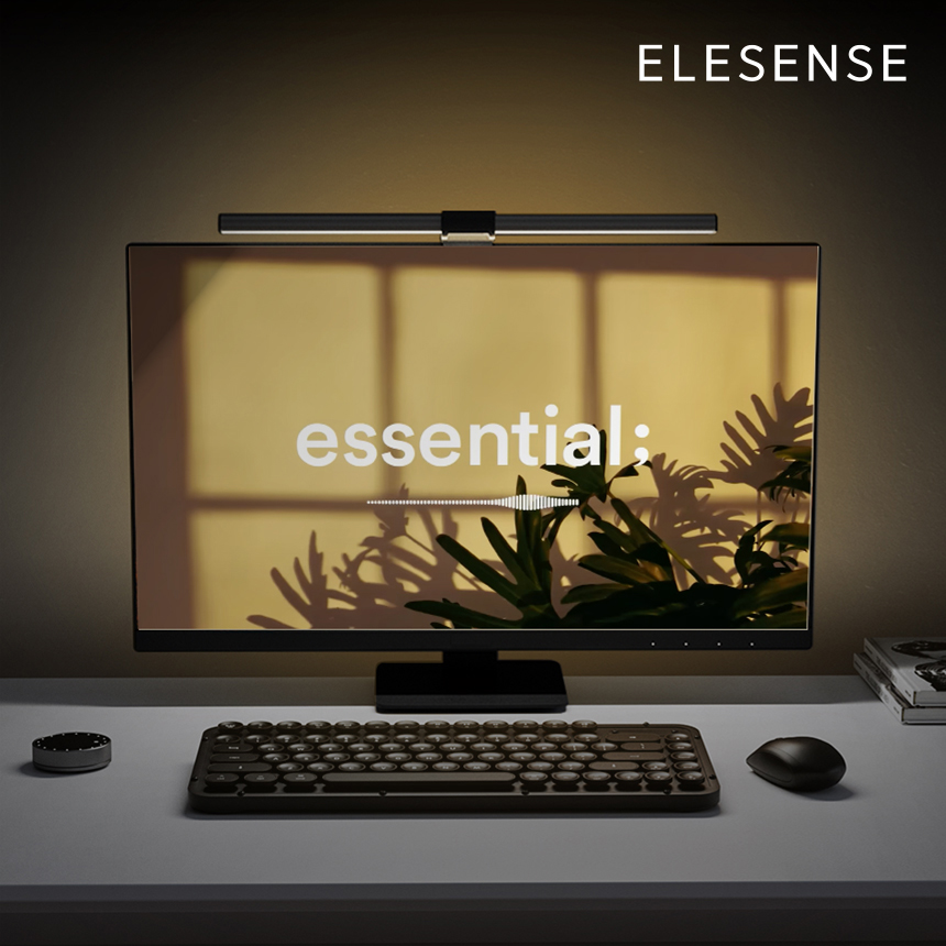 엘레센스 2in1 모니터 조명 라이트바 무선리모컨 LED 스탠드 램프 후면 조명 E1133