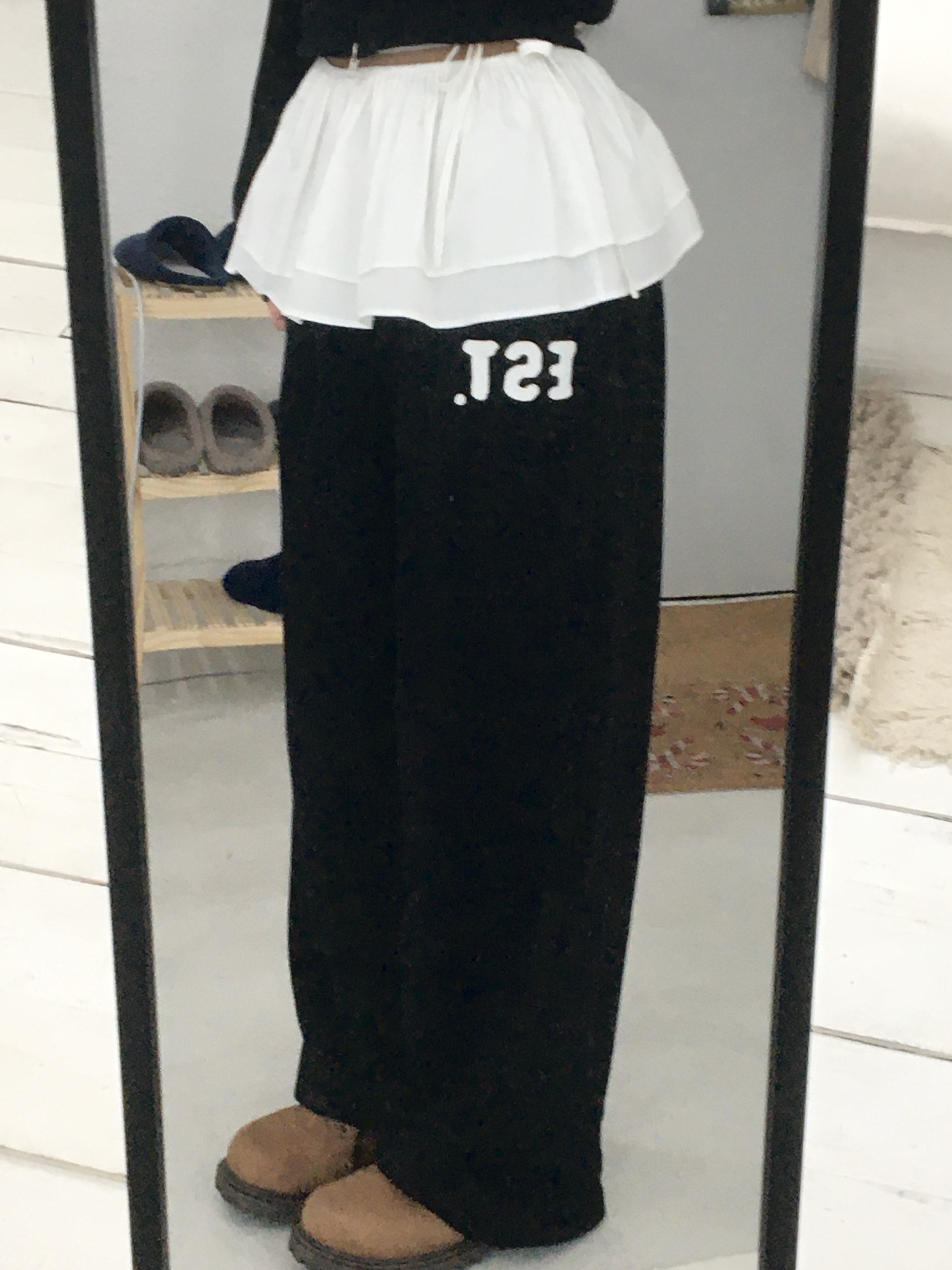 [pants/골반볼륨핏] 패치 롱 와이드 트레이닝팬츠 트레이닝셋업 세트 (3col) 상세 이미지 25