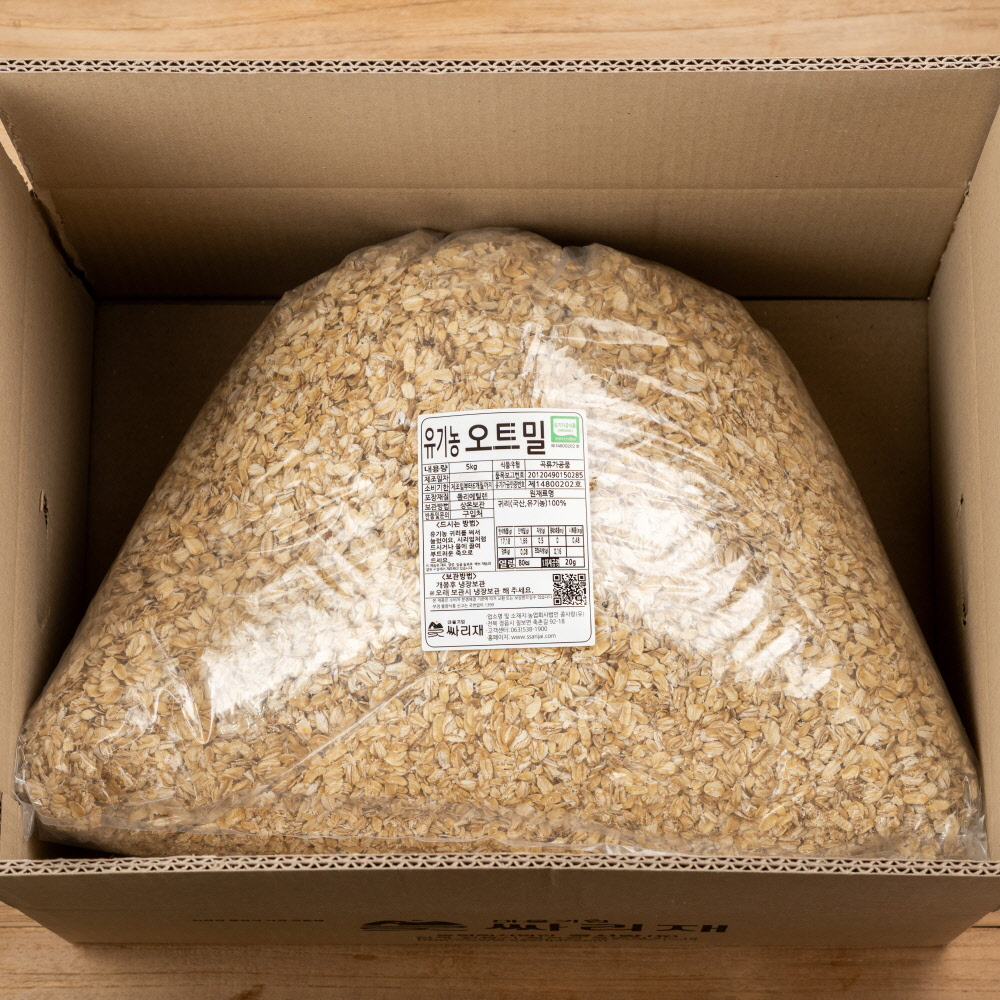 [대용량] 유기농 오트밀 5kg, 싸리재 국산 롤드 오트 압착귀리 포리지 오트밀 쉐이크 이미지 8