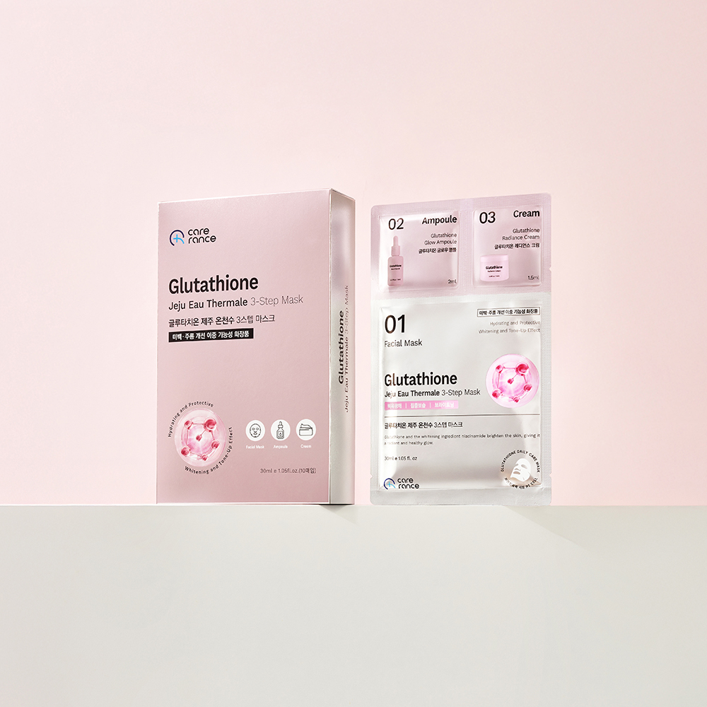 케어란스 글루타치온 제주 온천수 3스텝 미백 마스크팩 30ml 10매, 3개 - 상세 이미지 4