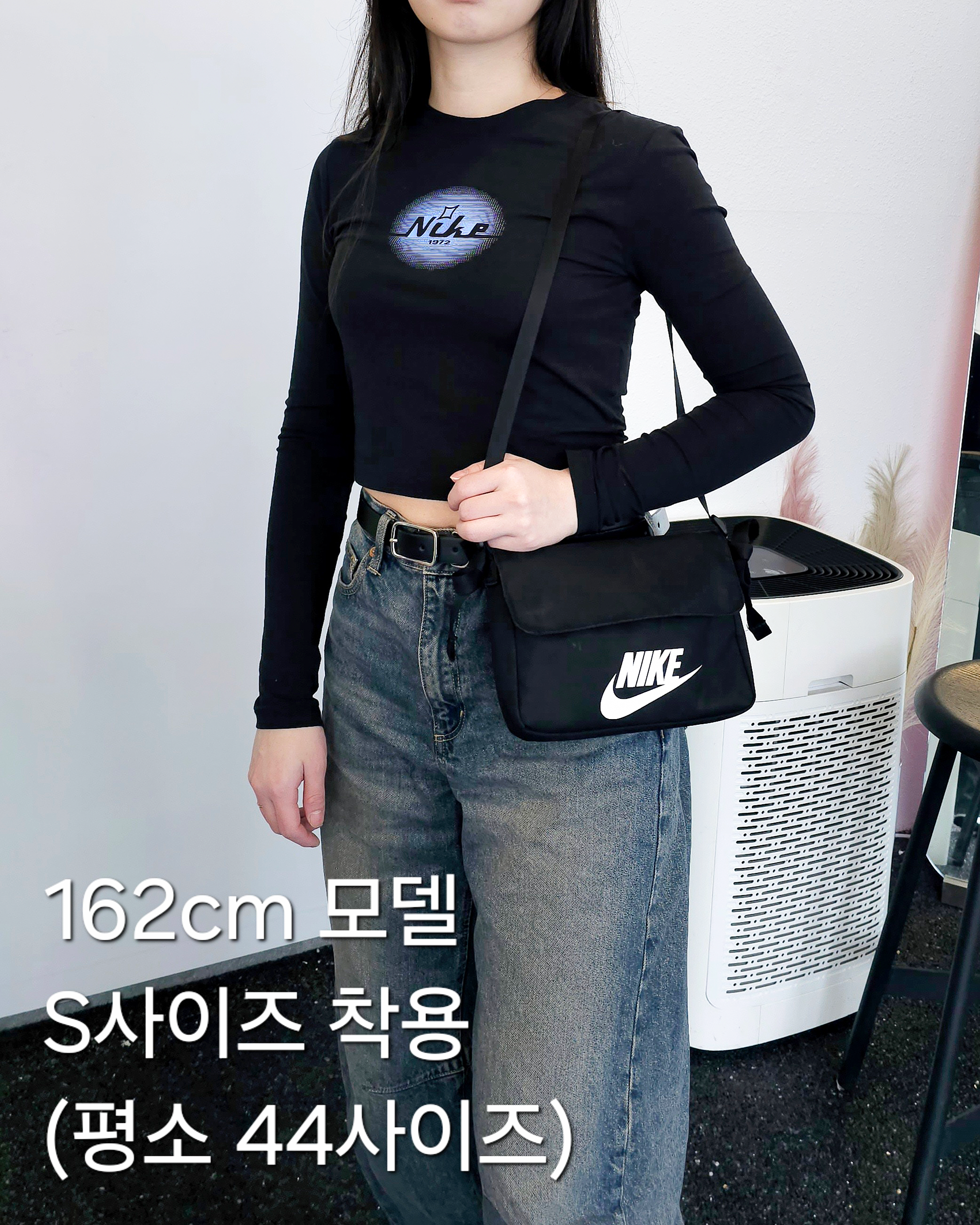 나이키 여성 슬림핏 크롭 긴팔 티셔츠 모달 롱슬리브 얇은 이너티 HQ2974블랙, S - 상세 이미지 5