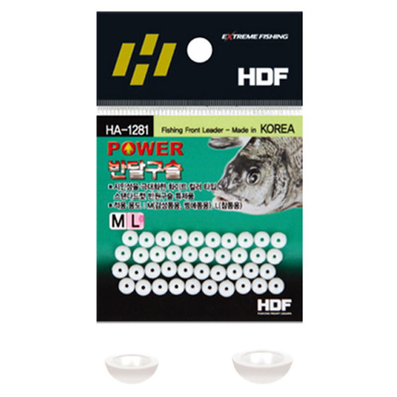 해동 파워 반달구슬 화이트 M L HA-1281 반구슬 감성돔 벵에돔 참돔 - 메인 이미지