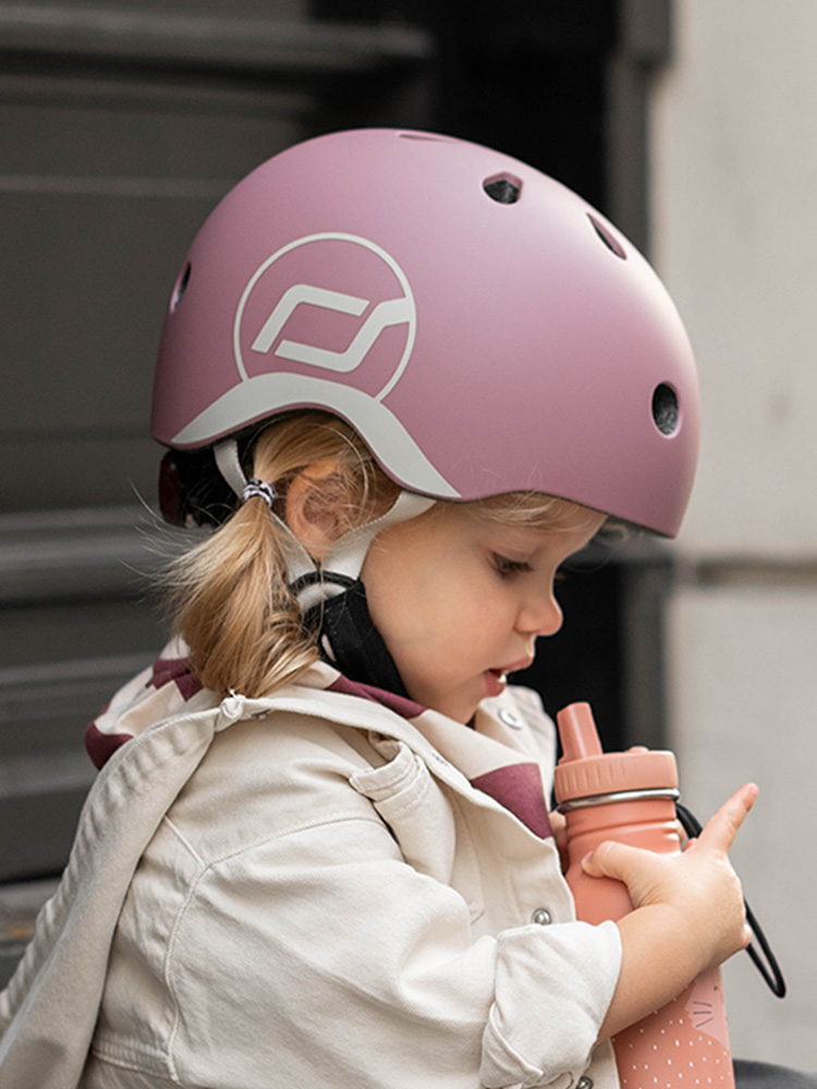 스쿳앤라이드 유아 헬멧S(와일드베리) LED 킥보드 자전거 헬멧