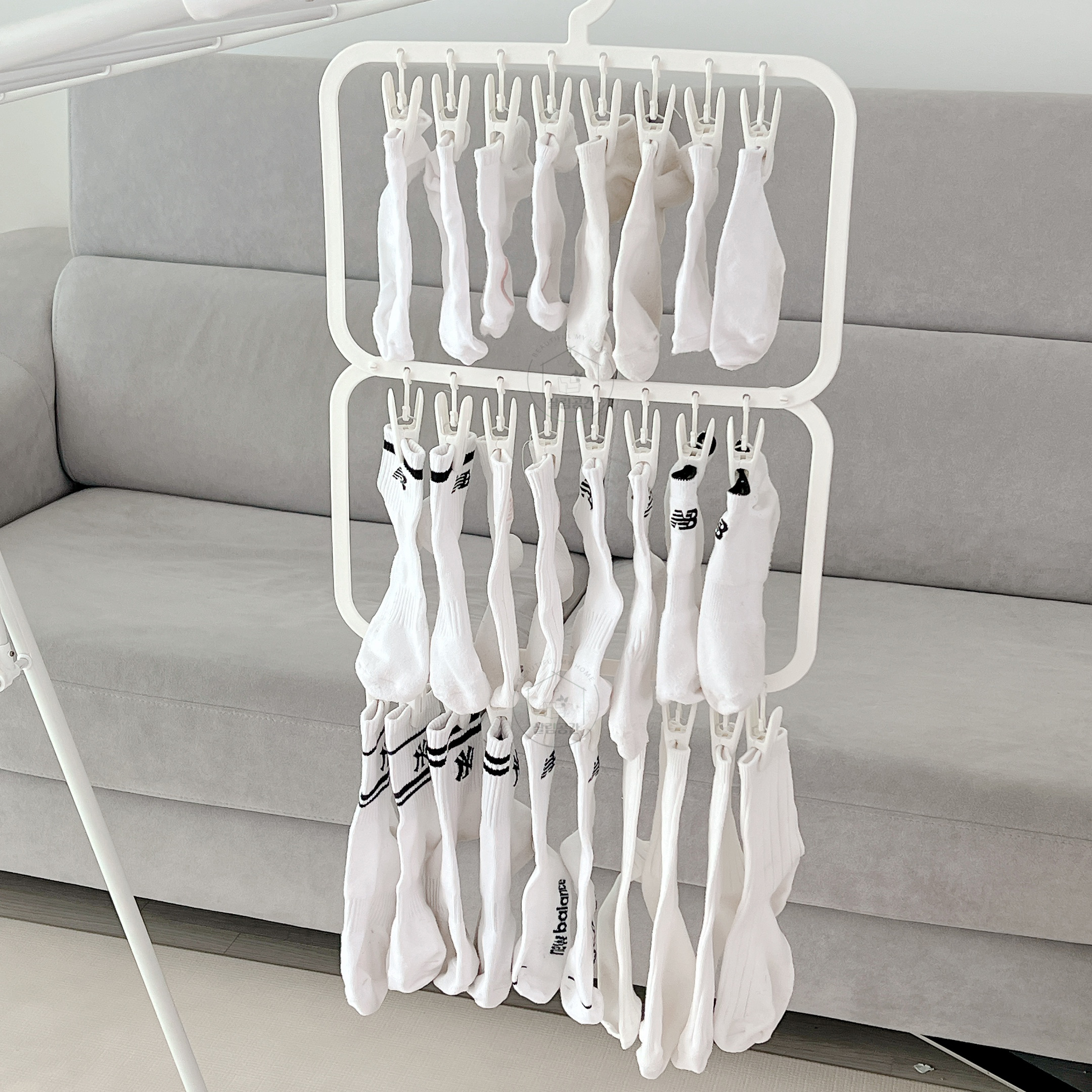 양말 속옷 빨래집게 걸이 건조대 3단 제품 이미지
