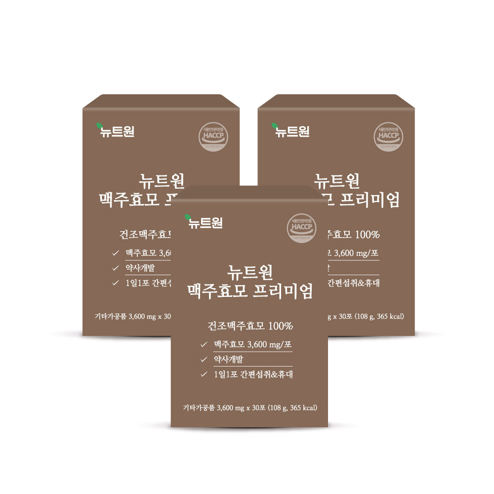 뉴트원 맥주효모 프리미엄 식물성단백질 아미노산 비오틴 베타글루칸 환 30포, 3개