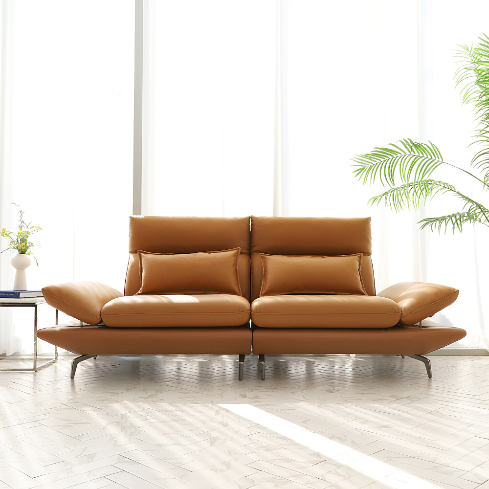 국내제작 더스틴 전체 이태리 천연가죽 면피 3인용가죽쇼파 모듈가죽소파 CL522