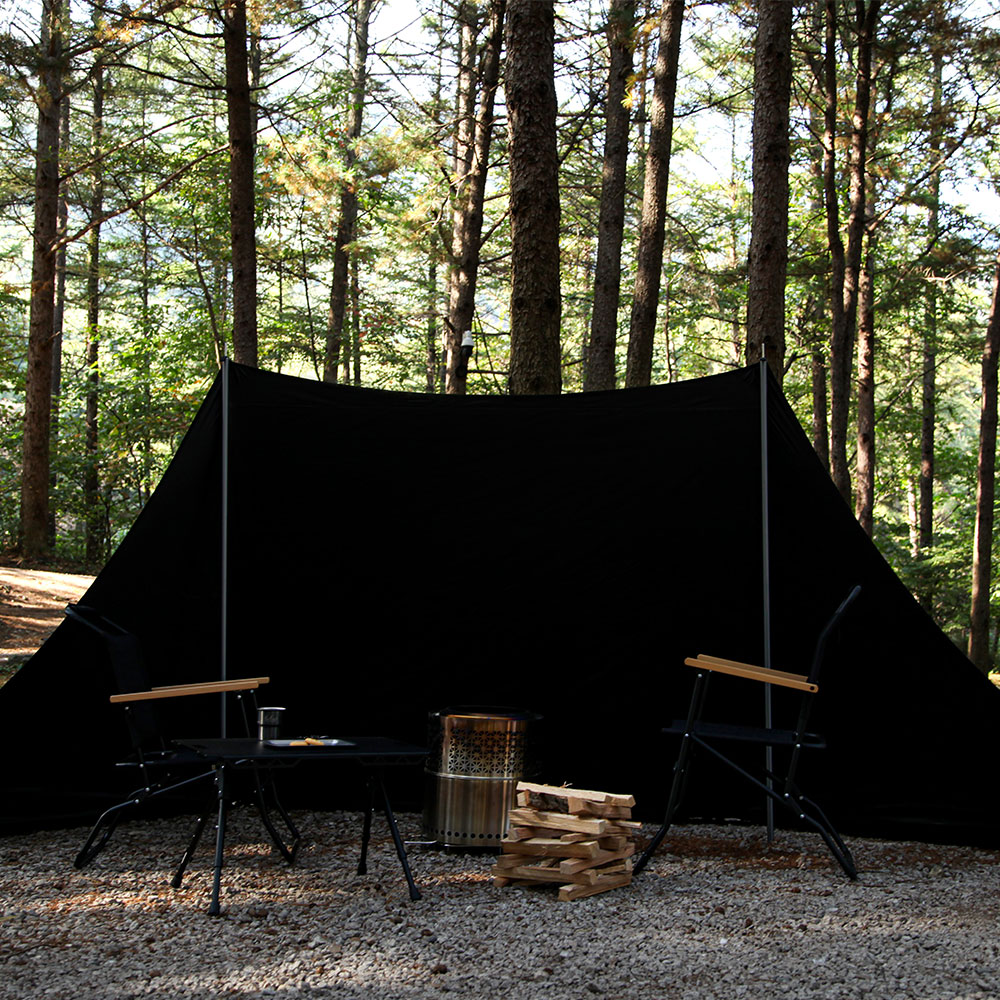 블루폴 하버 윈드스크린 캠핑 타프 사이드월 바람막이 자립형 사이트 가림막 480x160cm, 카키