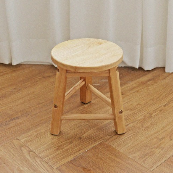 원형 목재 우드 스툴 낮은 의자 빈티지 소형 원목 스툴