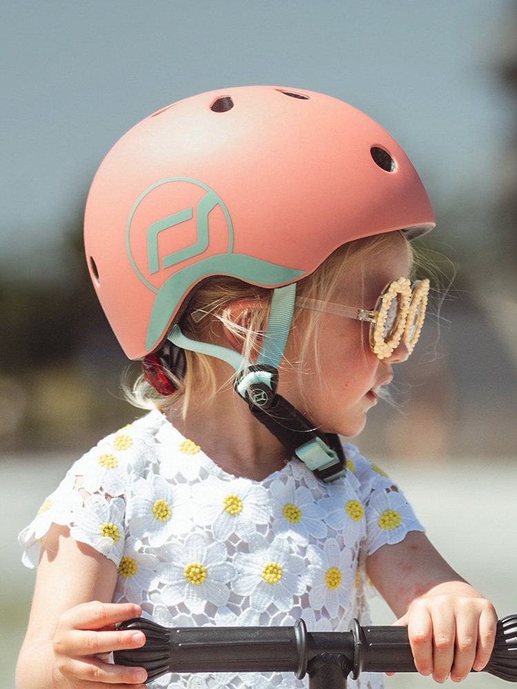 스쿳앤라이드 유아 헬멧S(피치) LED 킥보드 자전거 헬멧