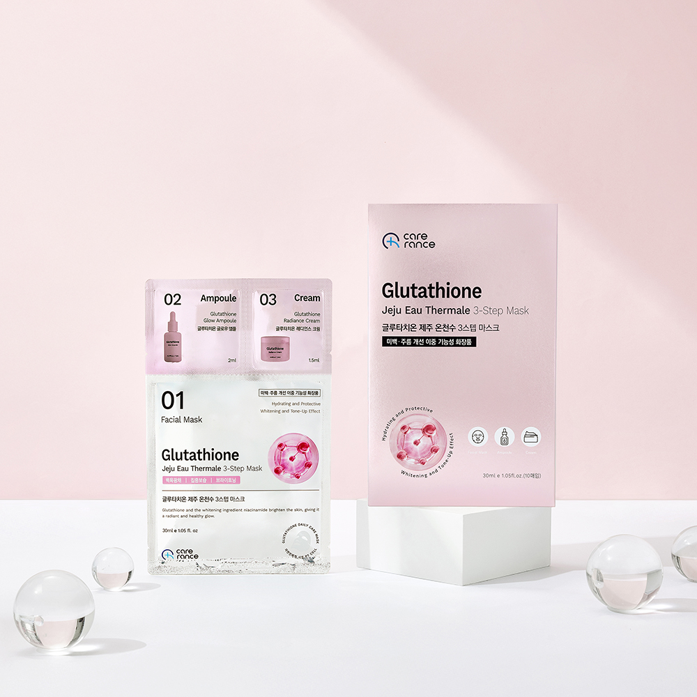 케어란스 글루타치온 제주 온천수 3스텝 미백 마스크팩 30ml 10매, 3개 - 상세 이미지 3