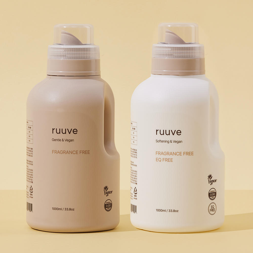 1+1 러베 유아 천연 중성 아기세탁 세제 1L + 화학점증 제로 섬유유연제 1L