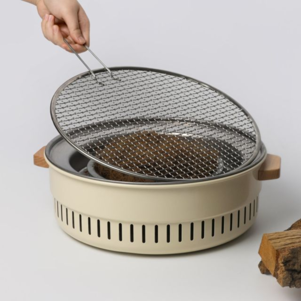 숯불 석쇠그릴 원형화로대 가정용 캠핑 개인 경량 화롯대