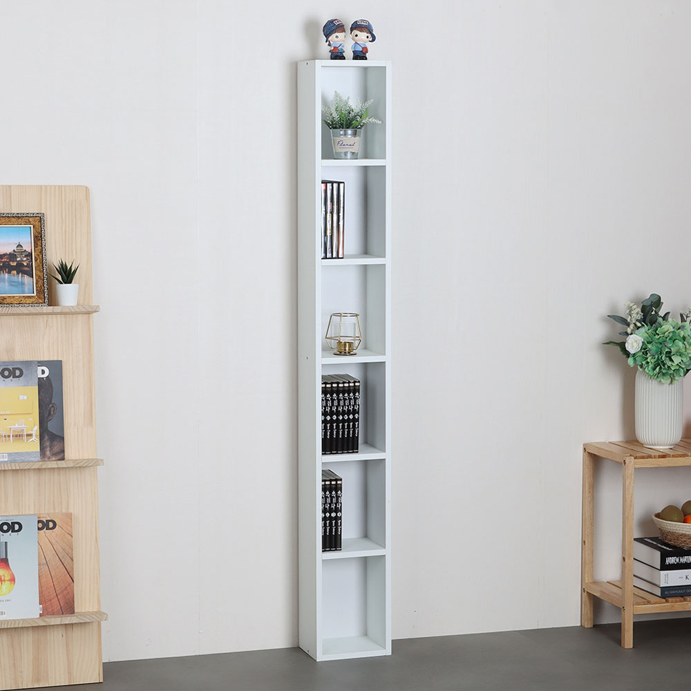 타워형 틈새 DVD수납장 200x150x1500mm, 6단, 레드 - 상세 이미지 4