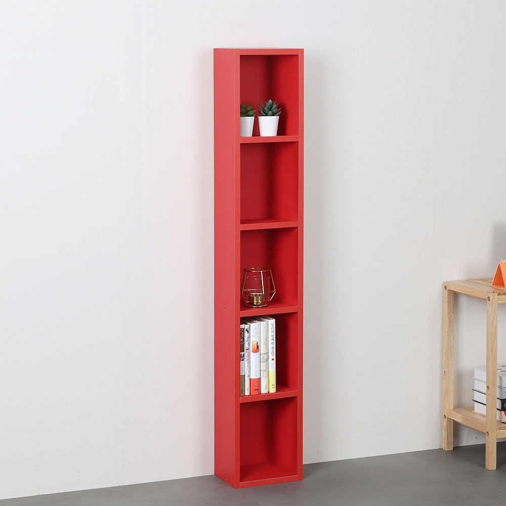 타워형 틈새 DVD수납장 200x150x1170mm, 5단, 레드 - 상품 이미지