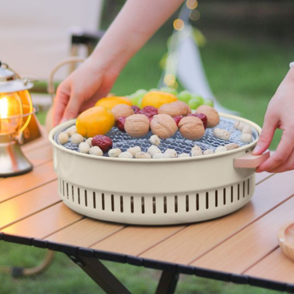 숯불 석쇠그릴 원형화로대 가정용 캠핑 개인 경량 화롯대