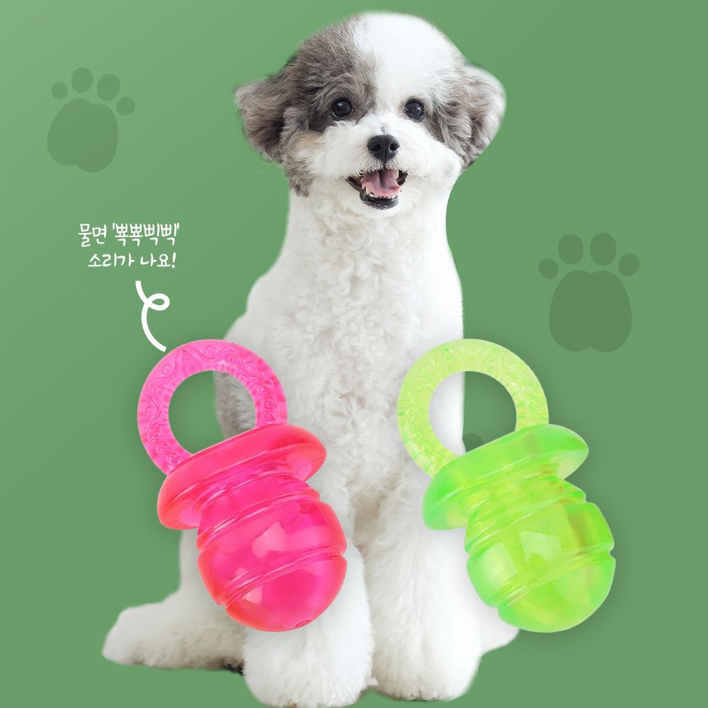 소리나는 강아지쪽쪽이 튼튼 공갈 젖꼭지 치발기 반려견 터그놀이용품 삑삑이 장난감 이갈이 - 상품 이미지
