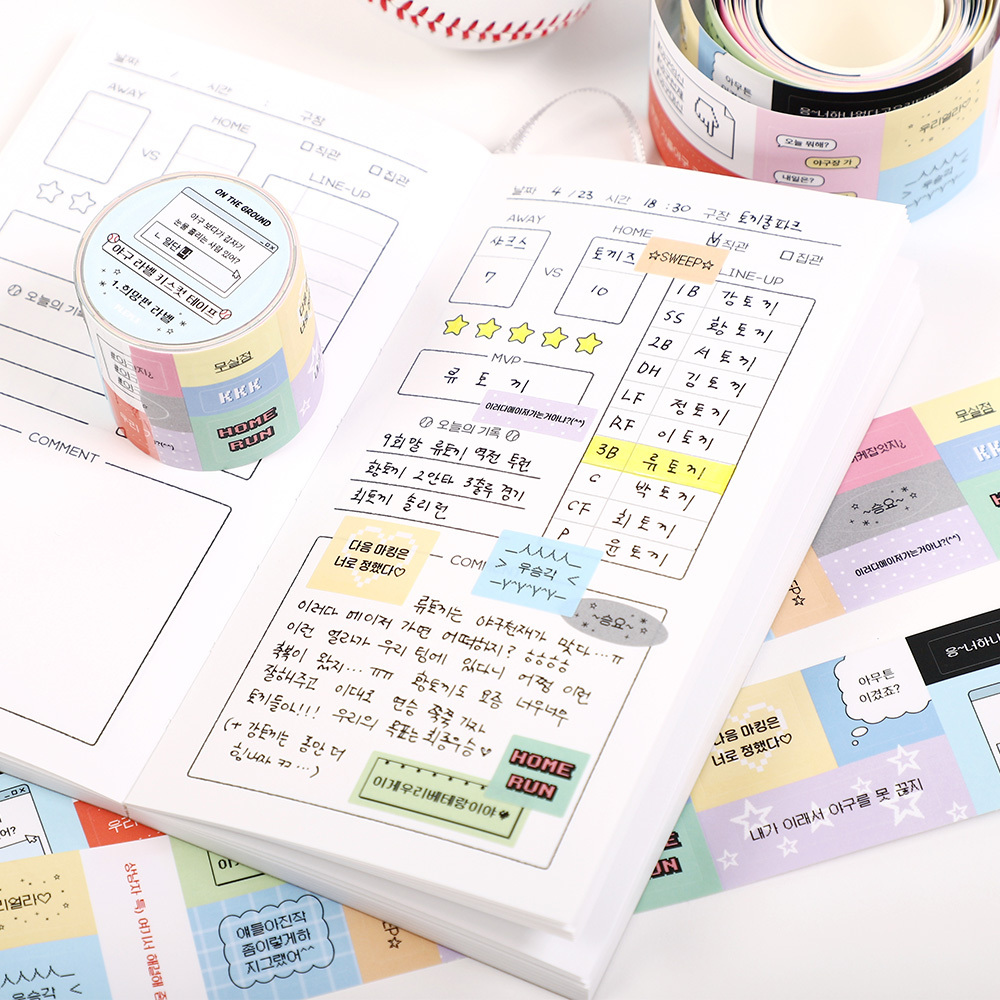 [온 더 그라운드] 야구 라벨 키스컷 테이프 이미지 4