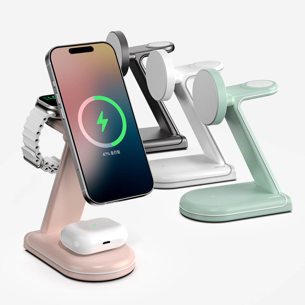 3in1 애플 MFM 맥세이프 고속 무선 충전기 MC610 화이트