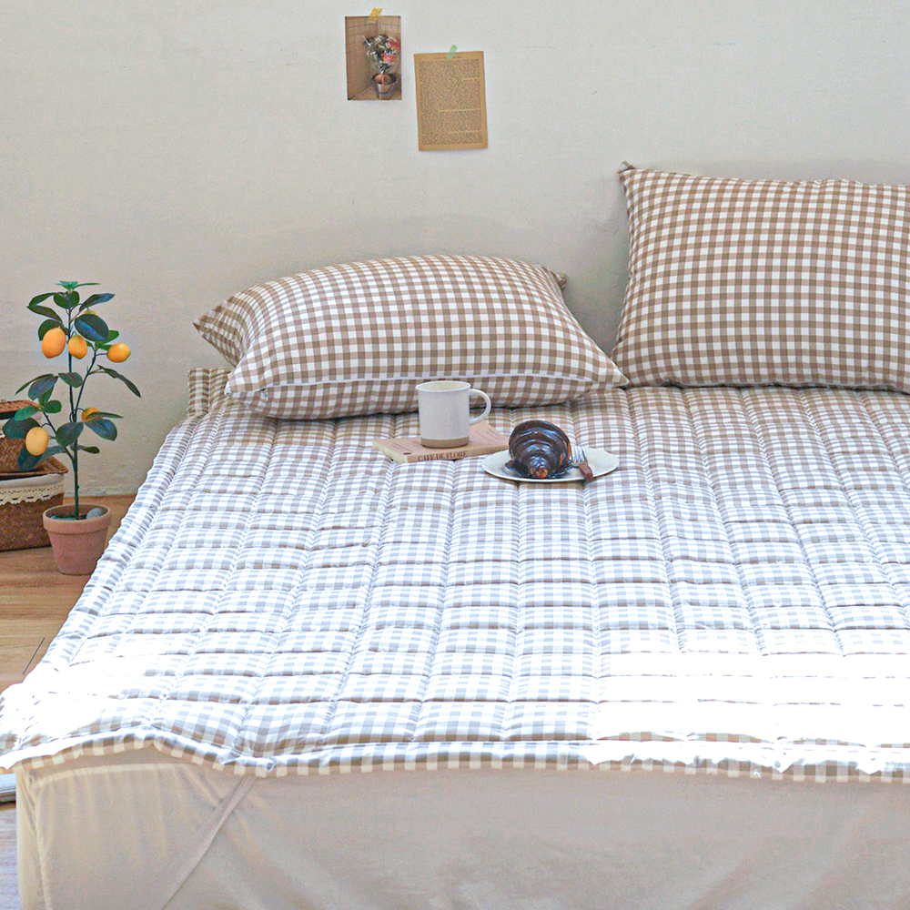 드림체크 먼지없는 사계절 고정밴딩 침대패드 초코브라운, SS(슈퍼싱글)