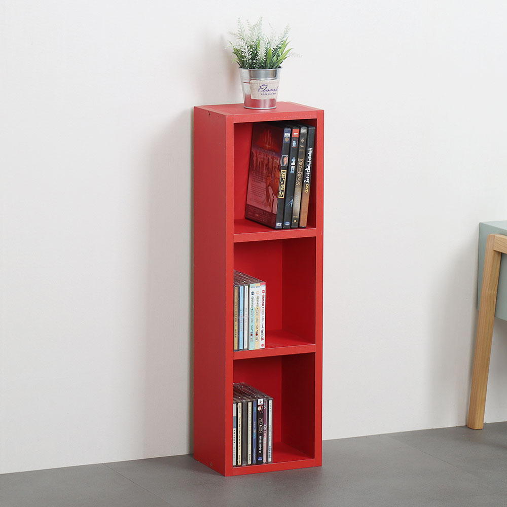 타워형 틈새 DVD수납장 200x150x675mm, 3단, 레드