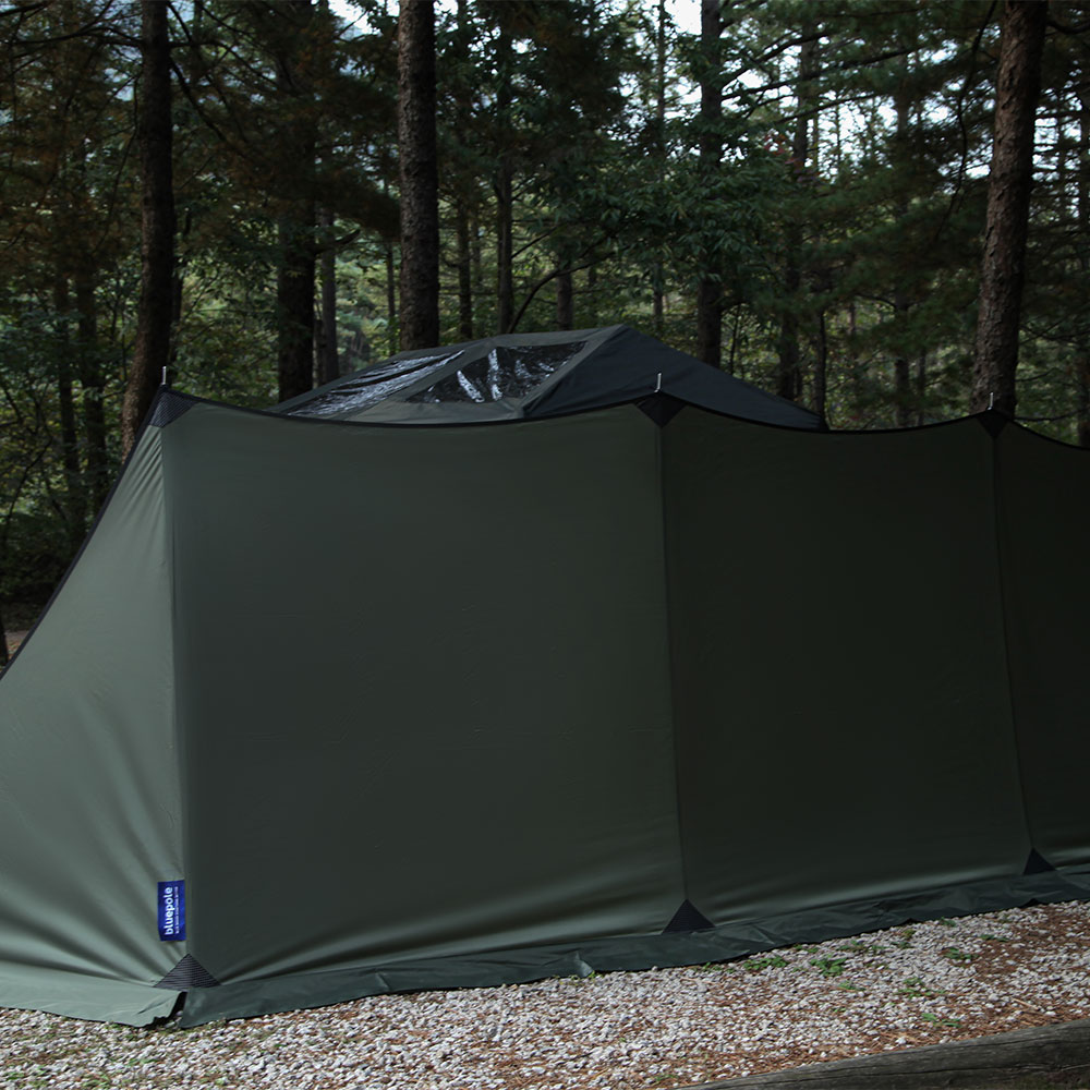 블루폴 하버 윈드스크린 캠핑 타프 사이드월 바람막이 자립형 사이트 가림막 720x160cm, 블랙