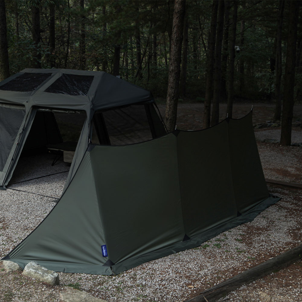 블루폴 하버 윈드스크린 캠핑 타프 사이드월 바람막이 자립형 사이트 가림막 720x160cm, 블랙