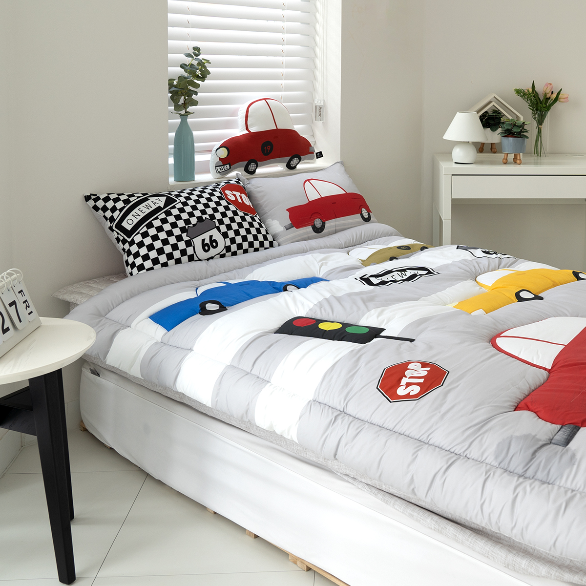 키덜트 취향저격 먼지없는 간절기 알러지케어 차렵이불 베개세트 레이싱 (자동차), S.SS(싱글.슈퍼싱글겸용)