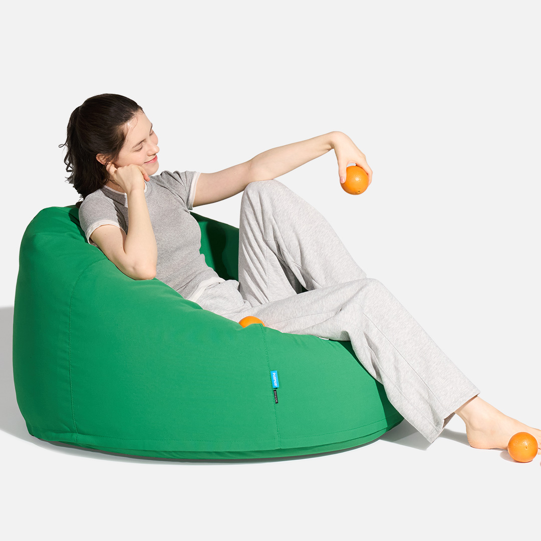 폴리몰리 빈백소파 1인용 904P 실내외 겸용 독서 수유 쇼파, 리프 그린 (메시속커버)