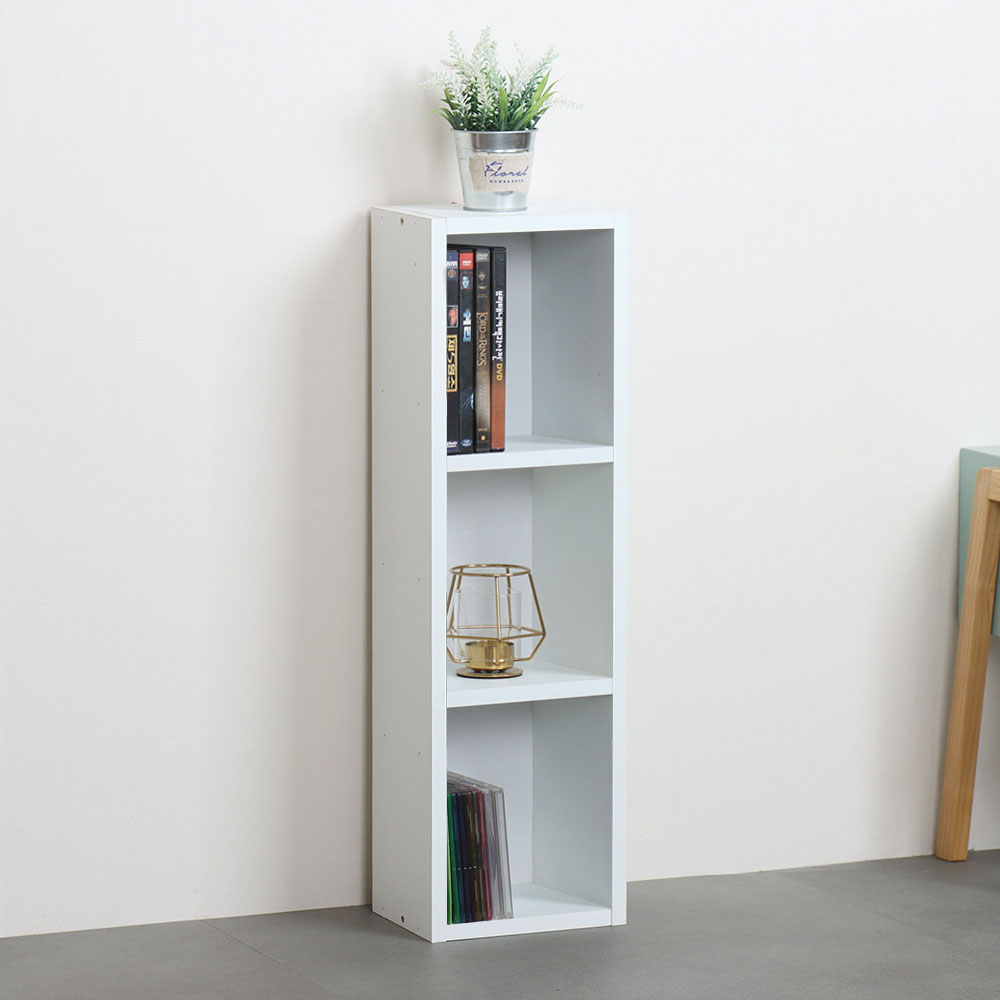 타워형 틈새 DVD수납장 200x150x675mm, 3단, 화이트