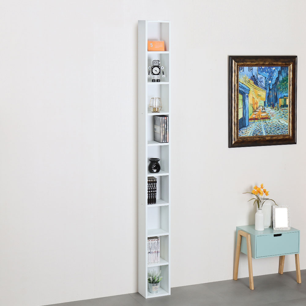 타워형 틈새 DVD수납장 200x150x2000mm, 9단, 레드 - 상세 이미지 4