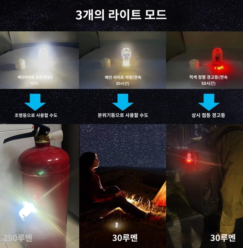 DOKEEP 초미니 LED 라이트 초경량 11g USB-C 충전식 EDC 고휘도 4개 세트 - 상세 이미지 5