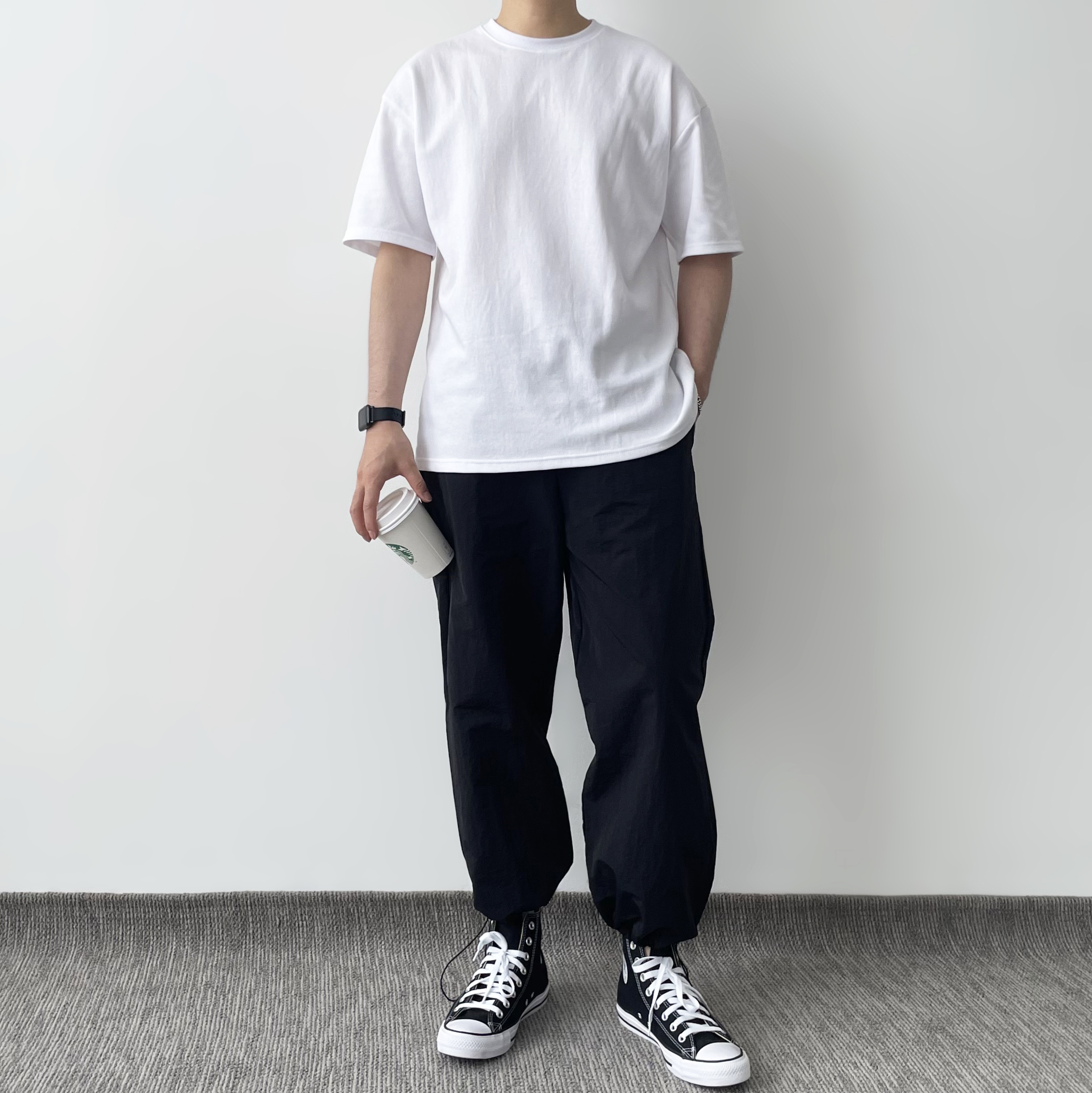 나일론팬츠 남자와이드바지 벌룬팬츠 남자통바지 - 상세 이미지 5