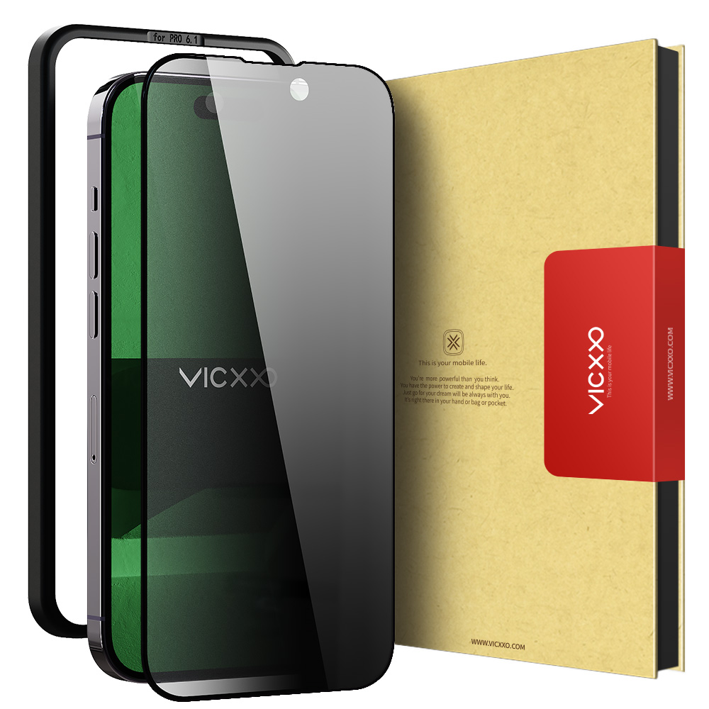 빅쏘 4D 사생활보호필름 강화유리 아이폰14 프로, 1매입