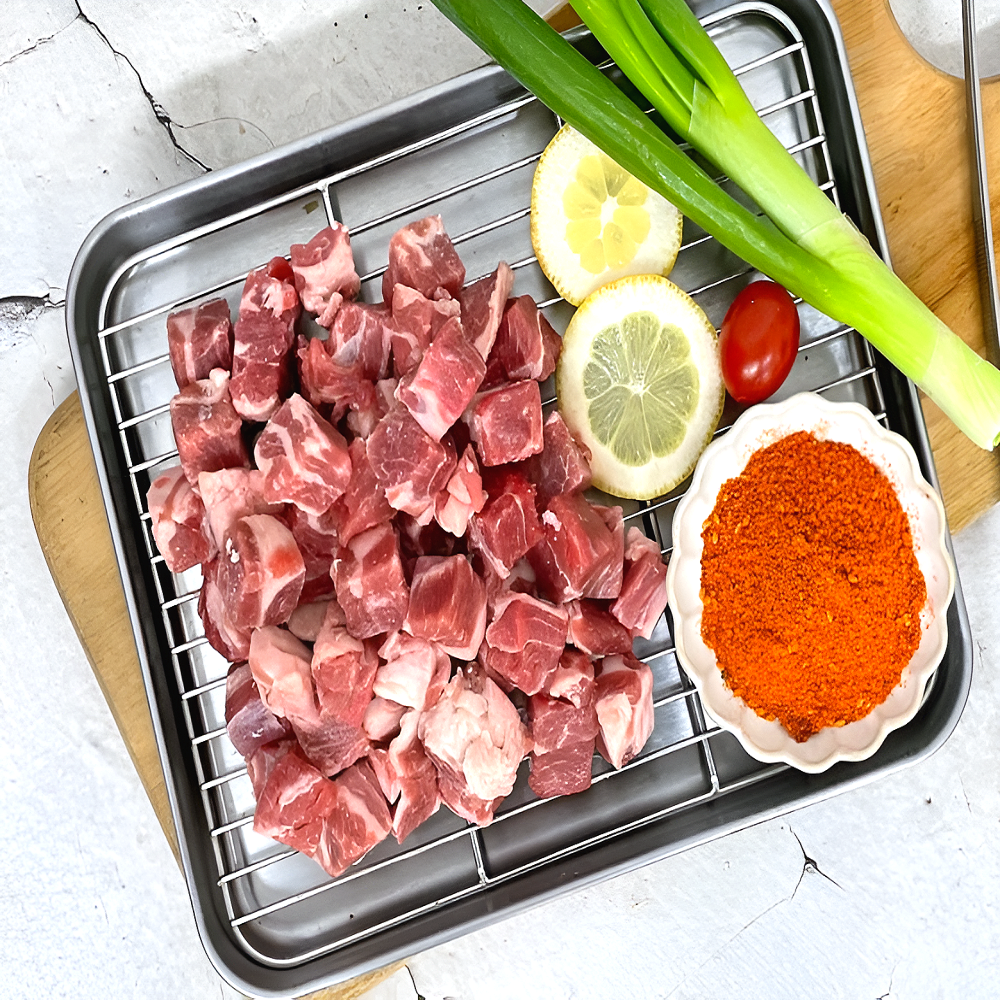 양꼬치 양어깨살 수제 꼬치 양깍두기 큐브 스테이크 호주산 어린 양고기 바베큐 캠핑 음식