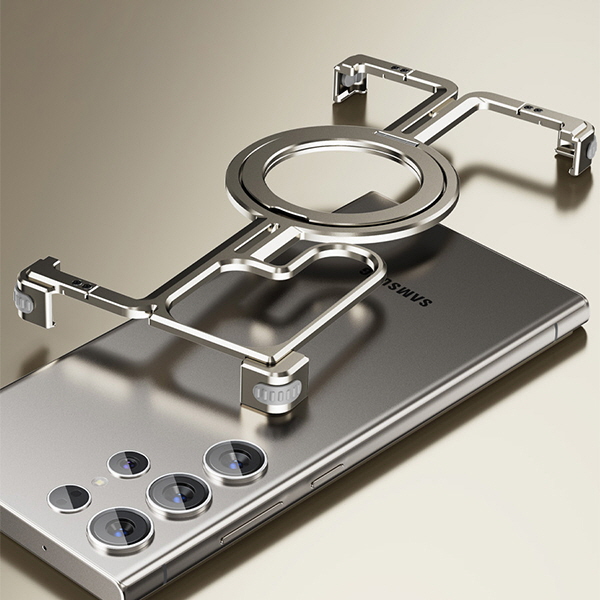 갤럭시S25울트라 맥세이프 프레임리스 링 거치대 메탈 핸드폰 케이스