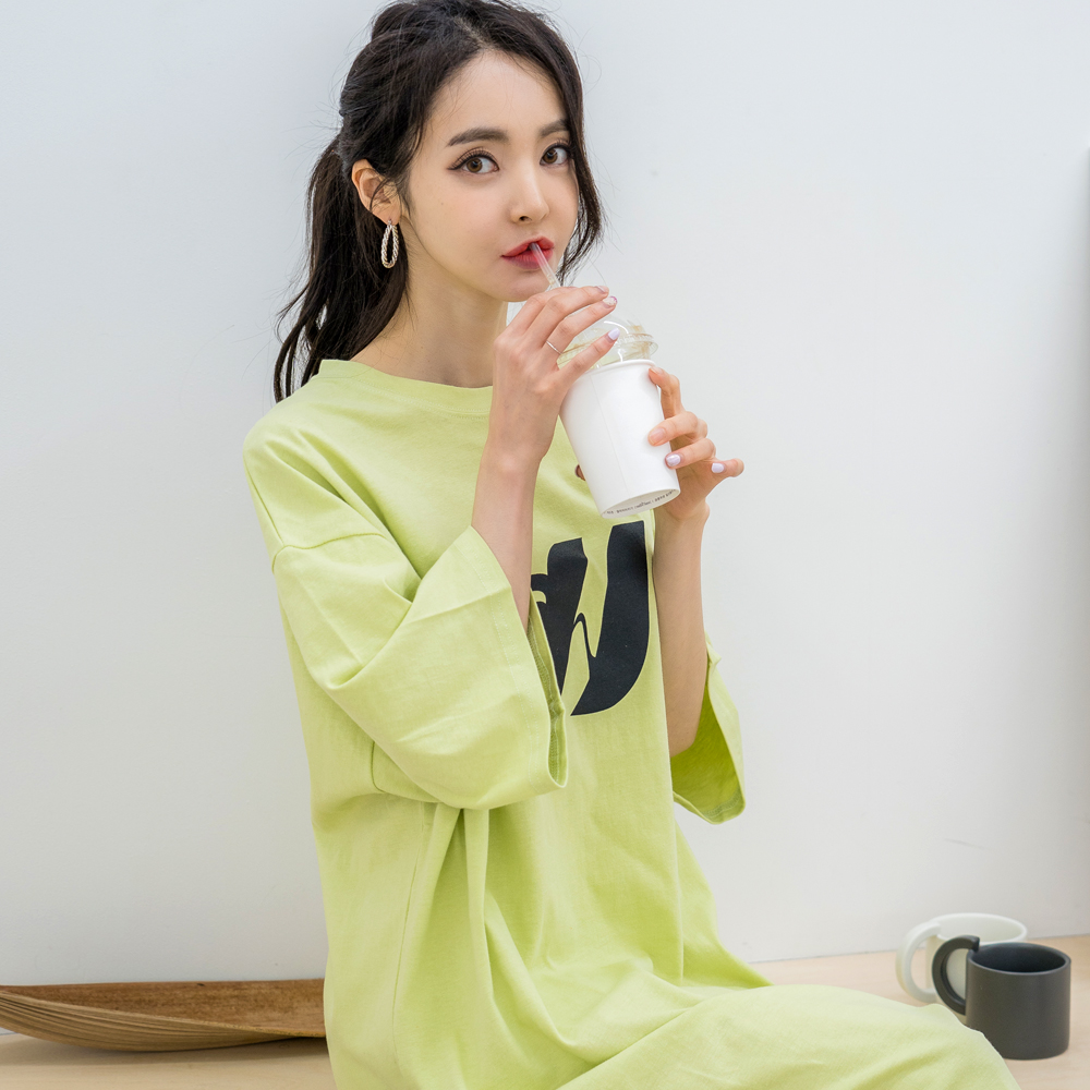 여자잠옷 무지 순면 잠옷 홈웨어 원피스 - 상세 이미지 5