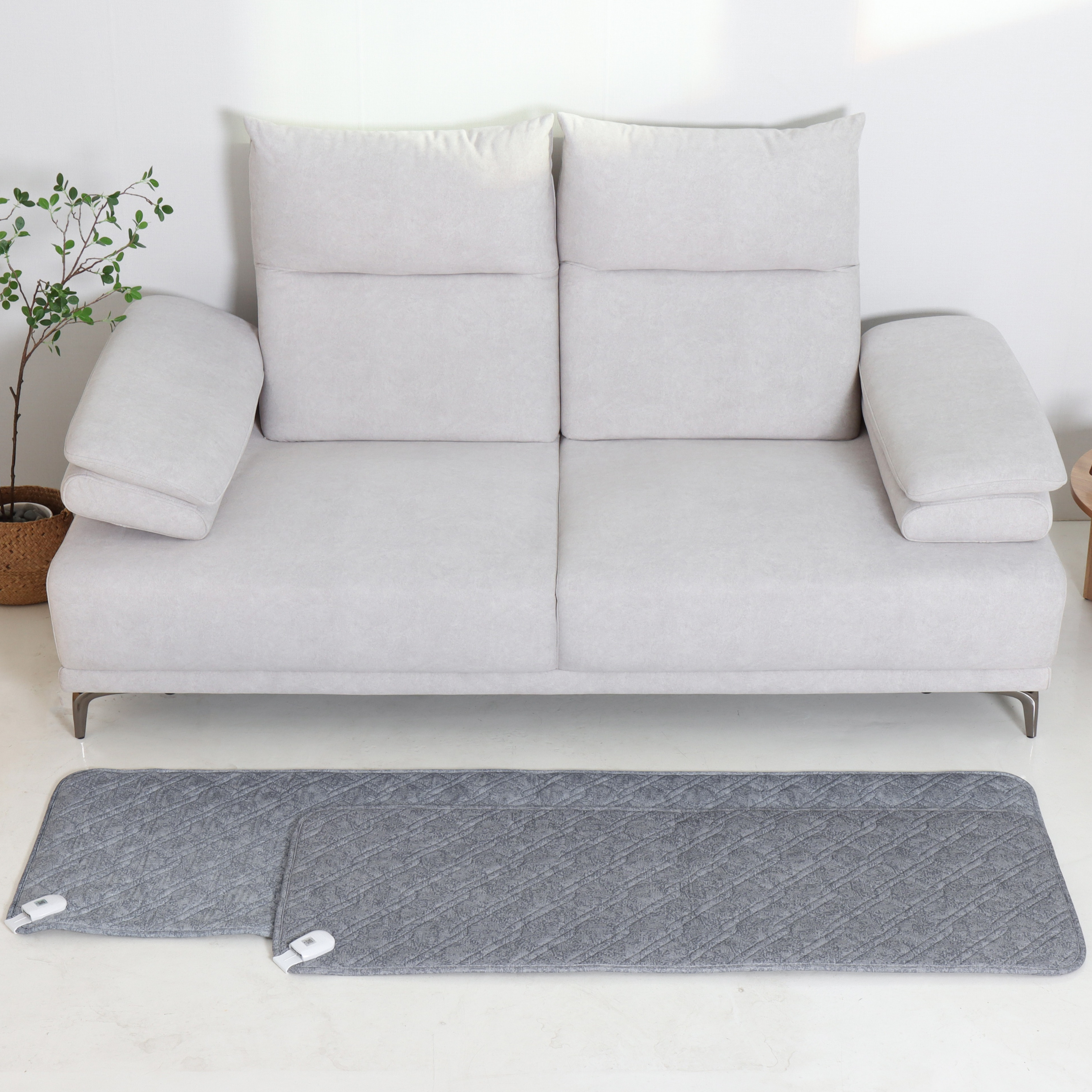 한일온열기 전기방석 쇼파 전기 매트 탄소 카본 온열매트 그래핀 소파 장판 3인용, 50x140cm, 플라워블랙 - 상세 이미지 3