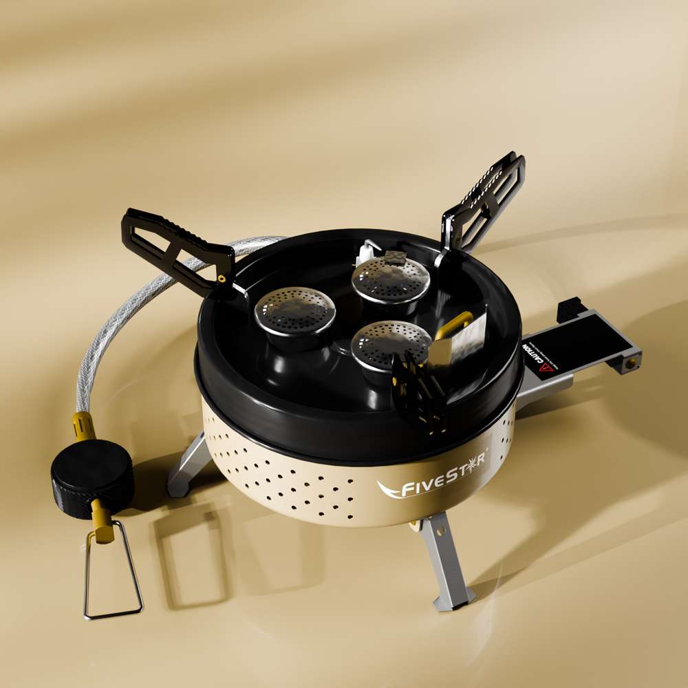 파이브스타 3구 캠핑 버너 휴대용 고화력 이소가스 호스 스토브 샌드탄